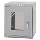 Стоечный шкаф 10" 6U, стеклянная дверь, 300мм, серый